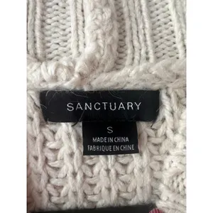 Sanctuary Crafted Fringe Chunky Cable Knit Sweater Cream thumbnail 2