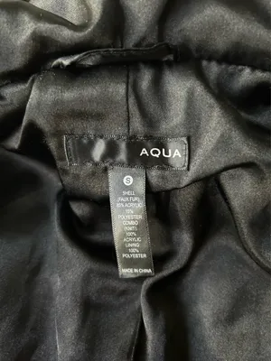 Aqua faux fur sweater jacket with hoodie thumbnail 4