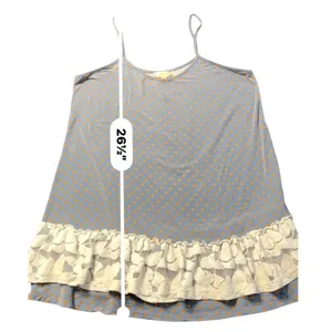 Matilda Jane Polka Dot Lace‎ Ruffle Hem Camisole Top Blue Orange Women L 24522T thumbnail 6