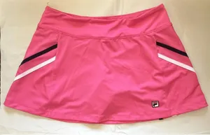 Fila Pink Tennis Skort Womens Medium Built-in Shorts Navy‎ White Side Stripes thumbnail 1