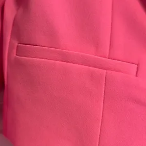 EXPRESS Cropped Elegant Neon Pink One Button Women's Blazer Size XS thumbnail 5