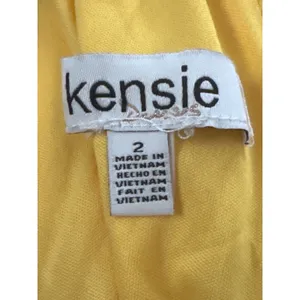 Kensie Yellow Halter‎ Dress Gold Chain Neckline Draped Layered Mini Size 2 thumbnail 9