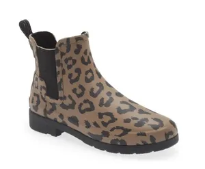 Hunter Cheetah Print Waterproof Chelsea Rain Boot thumbnail 1