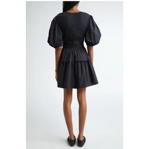 New! Ulla Johnson Tilda Mixed Media‎ Minidress in Black Sz Medium $390 thumbnail 2