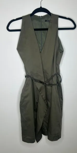 Green Belted Sheath Dress thumbnail 1