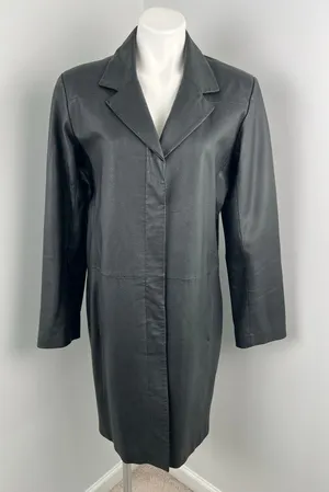Bagatelle Vintage Genuine Leather Trench Peacoat Large Matrix Mob Wife thumbnail 1
