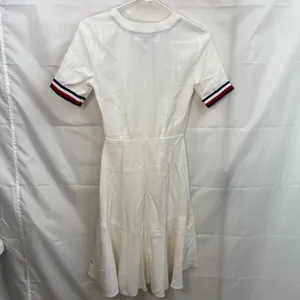Tommy Hilfiger women's cream striped v-neck wrap vintage knee fit‎ flare dress thumbnail 9