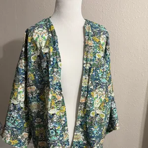 Floral Kimono Cardigan Green Size XL thumbnail 2