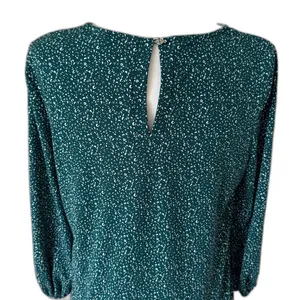 Adrianna Papell | 3/4 Sleeve Keyhole Blouse Green Print Size Small thumbnail 4