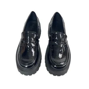 Charlotte Russe Black Panent Leather Slip On Platform Chunky Loafers Shoes Sz 7 thumbnail 2