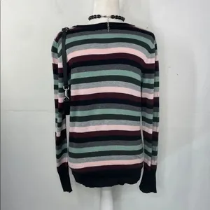 Vince Camuto Multicolor Striped Pullover Sweater size Large thumbnail 2