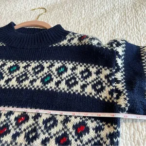 ✨ Vintage 16th Street Blue White Abstract Stripes Sweater Small‎ thumbnail 10