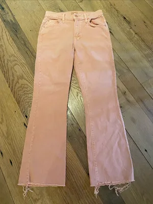 Mother The Insider Ankle Fray Jeans Chalk It Up Size 28 thumbnail 1