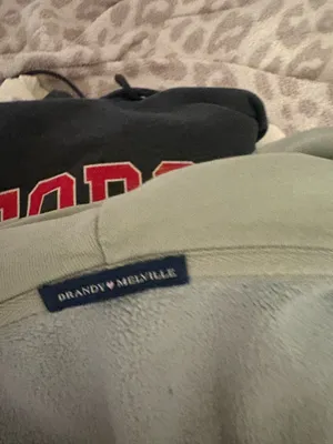 Brandy Melville Sage Green Zip-Up Hoodie thumbnail 3