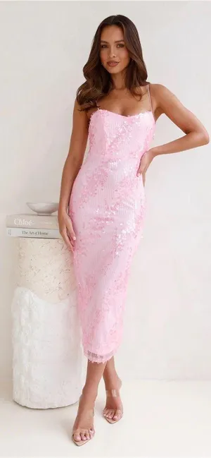 Hello Molly Sequin Pink Dress thumbnail 1