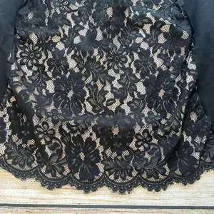 Boston Proper Black Lace Overlay‎ Cocktail Midi Dress Womens Medium Whimsigoth thumbnail 2