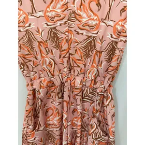 Pink Flamingo Tropical Romper Retro Vacation Outfit XS thumbnail 2