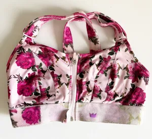 SHEFIT Womens Ultimate Luxe Pink Floral High Impact Posture Sports Bra Size M thumbnail 1