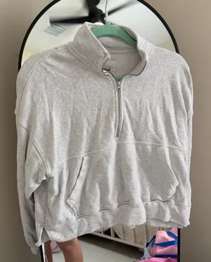 aerie Light Gray Cozy Pullover thumbnail 1