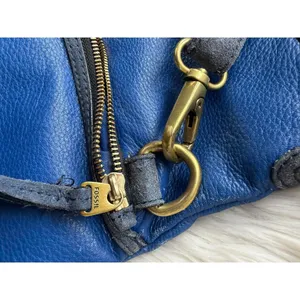 Fossil Blue and Black Leather Crossbody Tote Bag thumbnail 4