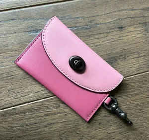Coach Turnlock Leather Card Case Bag Charm in Colorblock thumbnail 1