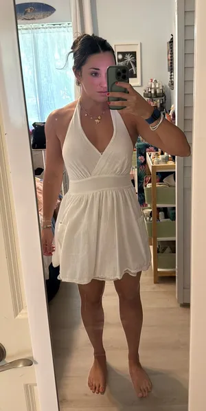 American Eagle Halter top white dress thumbnail 1