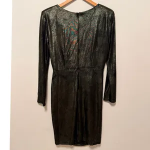 ASTR The Label Mini Dress Sz L Gold Metallic Ruched Long Sleeve Party Glam thumbnail 3