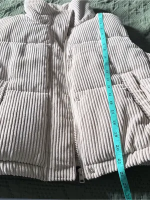 7 For All Mankind Tan Corduroy Puffer Vest Large thumbnail 6
