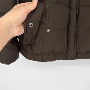 Hollister Brown 50% Down Puffer Jacket Coat‎ HCO Logo Full Zip L Y2K thumbnail 4