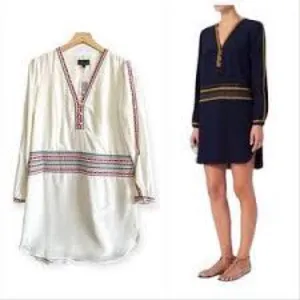 INTERMIX‎ Embroidered Silk Tunic Dress thumbnail 2