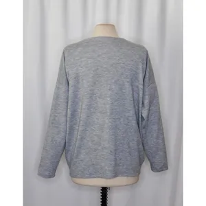 ZARA Heathered Gray Cinched Sweater V Neck Pullover Cinchable Cinched Top Large thumbnail 8