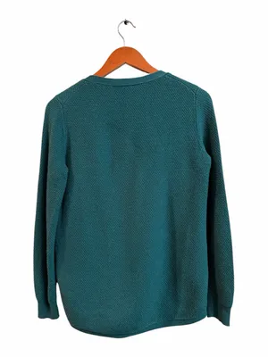 Madewell Teal Textured Knit Crossover Hem Sweater S thumbnail 2