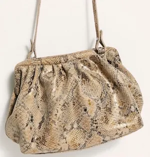 Free People Echo Leather Snake Print Clutch Crossbody Bag thumbnail 2