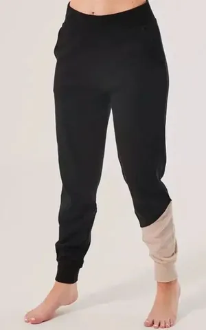 ✨Pact 100% Organic Cotton Airplane Black & Heather Colorblock Sz Large Joggers✨ thumbnail 1