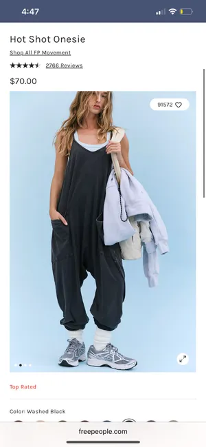 FP Movement Hot Shot Onesie in Washed Black thumbnail 5