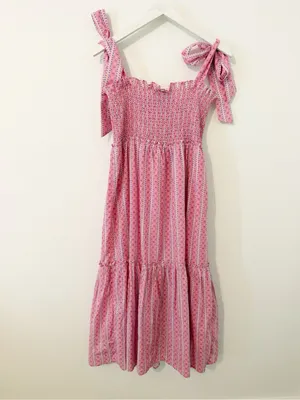 Tuckernuck x Cameron Eubanks Wimberly Love Letters Maxi Pink Smocked Medium M * thumbnail 6