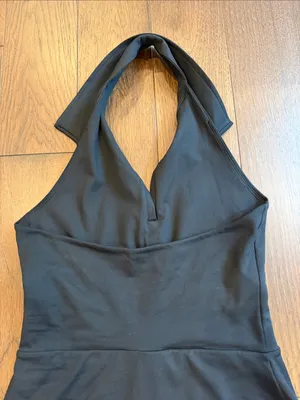 Gap Fit Power Polo Halter Dress - Black Size Medium - C67-135 thumbnail 8
