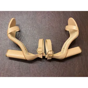 Lulus Nude Ankle Strap Block Heel Sandals Size 7 Minimalist Neutral Heels Formal thumbnail 5