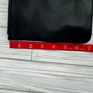 YSL Beaute make up cosmetic bag pouch logo vegan leather zipper black gold thumbnail 9