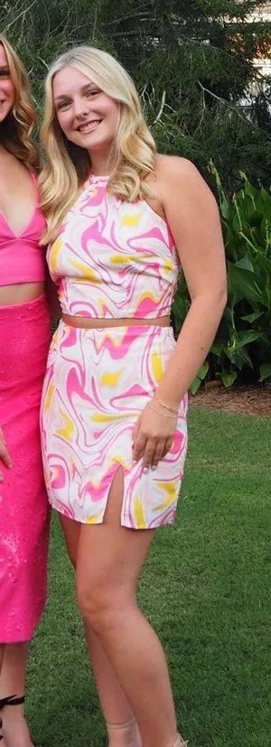 pink And Yellow Swirl Skirt Set thumbnail 6