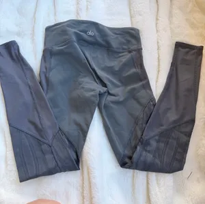 ALO Yoga Charcoal Mesh-Panel High-Rise Leggings thumbnail 1