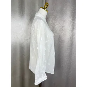 Maeve Anthropologie White Pineapple Embroidered Button Down Shirt Size 6 thumbnail 4