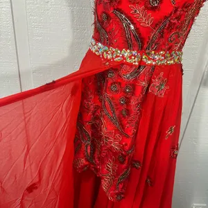 Gail McInnes Designs Red Sleeveless Dress with Detachable Skirt See Measure EUC thumbnail 6