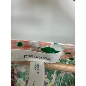 Maurices Floral Blouse Size L Spring‎ Office Career Lightweight Ruffle Feminine thumbnail 4
