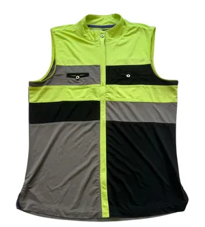 Jamie Sadock Golf Top Womens Small Sleeveless Colorblock Green Yellow Gray Black thumbnail 1