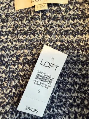NWT LOFT Bouclé Cardigan Sweater Small Open Front Soft Classic Z16 thumbnail 5
