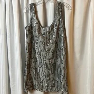 BB Dakota Sequin Shiny Silver Holiday Party Mini Dress Size S thumbnail 6