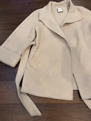 MOTF Cream Belted Trench Coat 3/4 Sleeve Size XS - C19-106 thumbnail 3