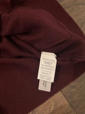 New with Tags JCrew Merino Wool Burgundy Cardigan Sz M thumbnail 7