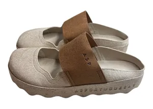 Asportuguesas Fly London Cana Slide Size EU 37 US 6.5 Brown Tan Suede Clogs thumbnail 1